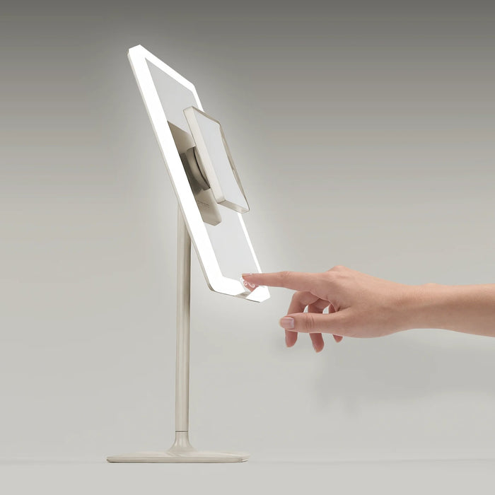ORBIT LED makeup mirror with a 7x magnifying mini mirror